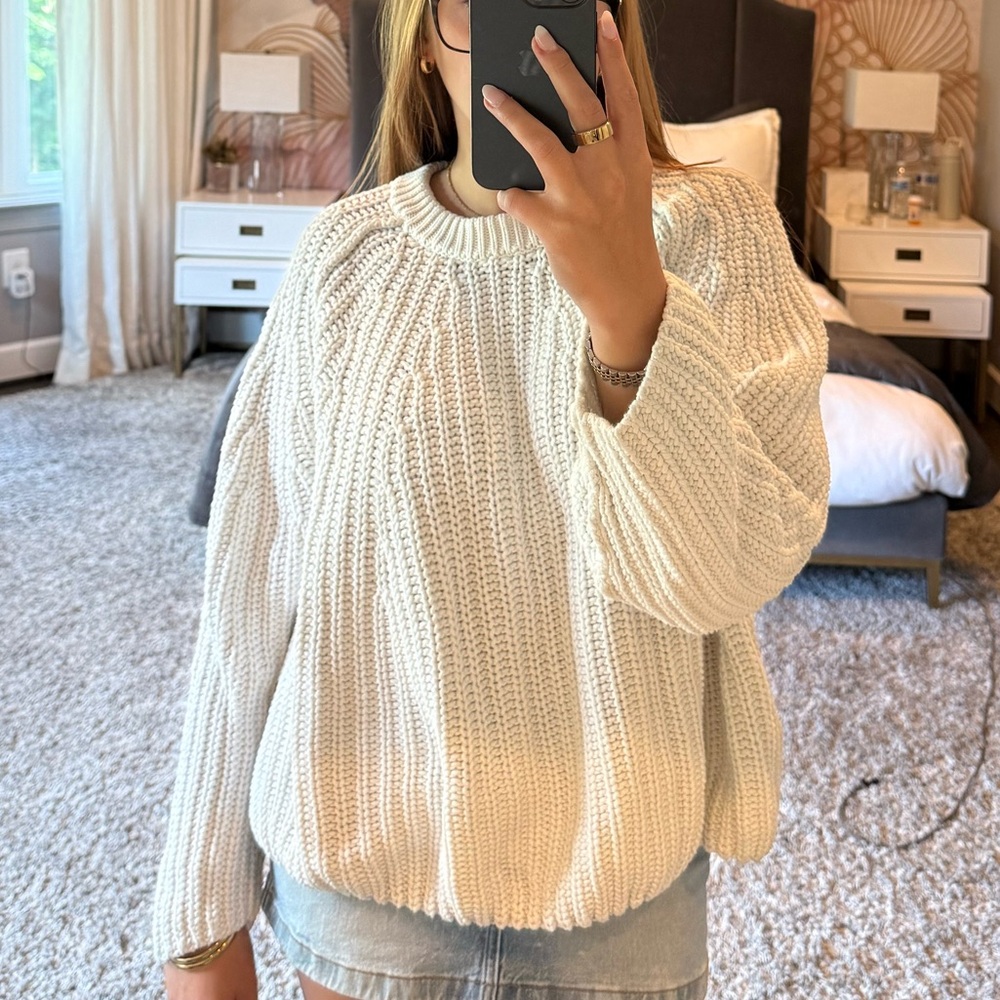 Free People White Knit Sweater